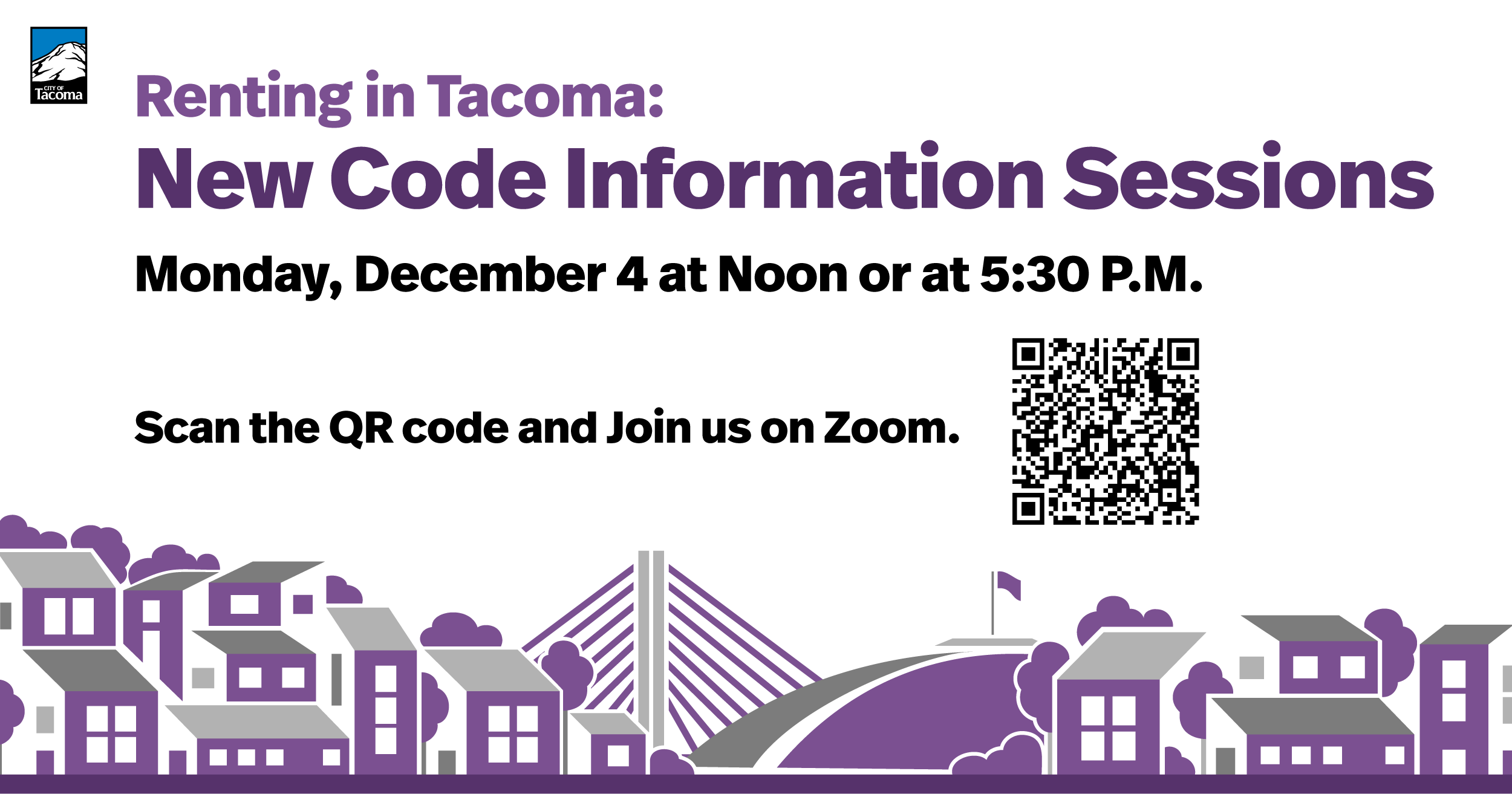 December 4 online sessions on rental code, click to join at noon or 5:30 P.M.