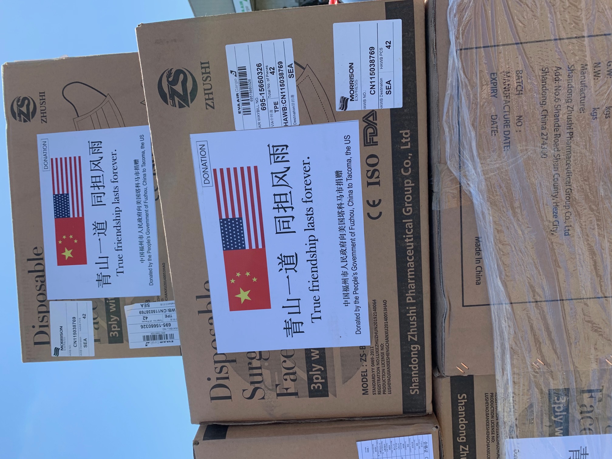 Fuzhou Donates Medical Supplies to Tacoma Image Courtesy City of Tacoma