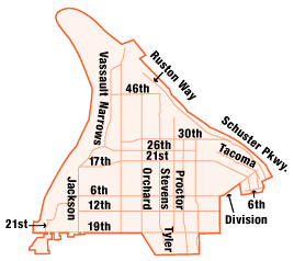 Image of the Tacoma Police Department Sector 2 Map