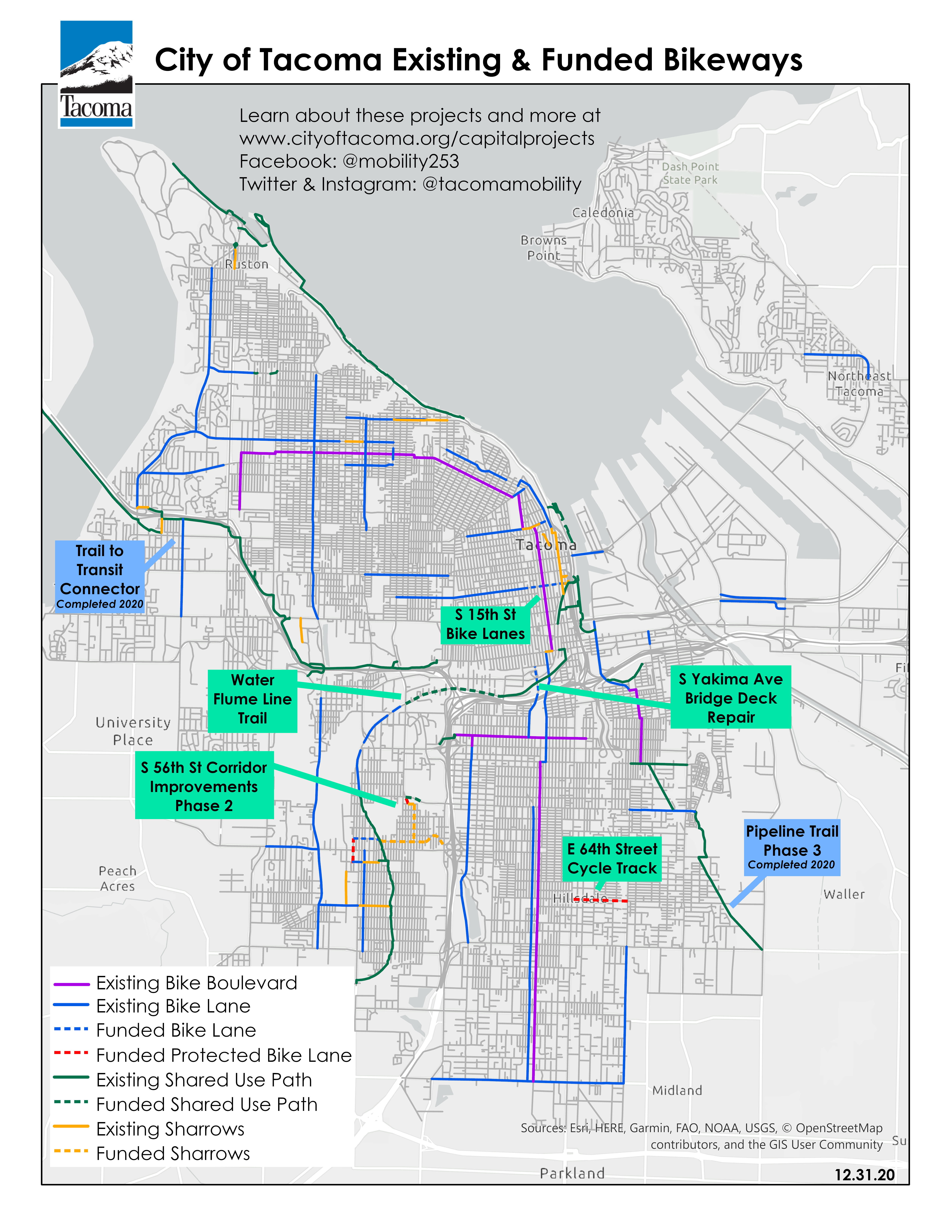 Map of existing and funded bicycle facilities Map of existing and funded bicycle facilities