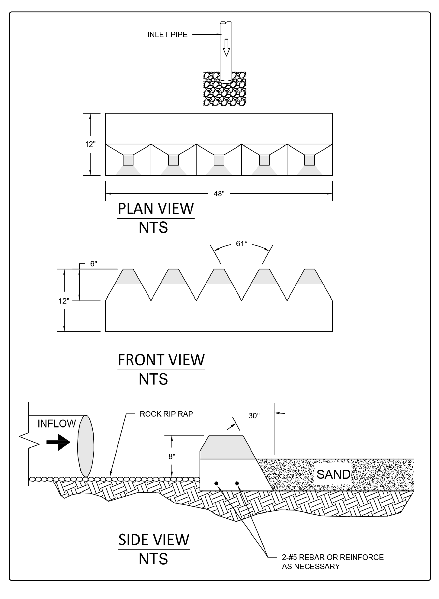 Figure 4-58 Flow Spreader Option C – Notched Curb Spreader